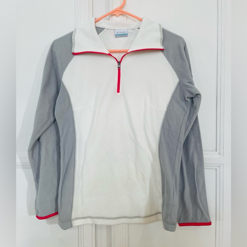 Columbia‎ White Gray Fleece Pullover